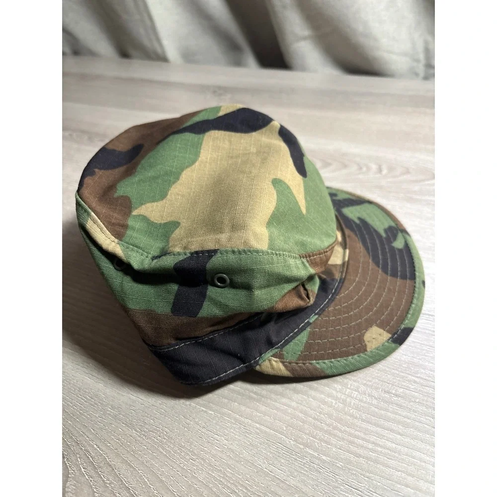 US Military Woodland Camo‎ Patrol Cap Hot Weather Ripstop Hat Size 6 5/8 Atlas
